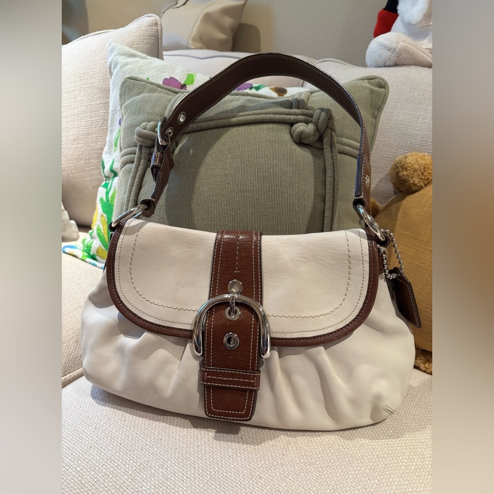 Coach Soho White and Brown Shoulder Bag